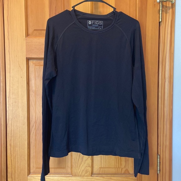 Figs Tops - FIGS Salta Seamless Black Longsleeve Underscrub Top